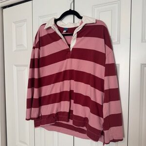 Old Navy Pink and Red Striped Shirt